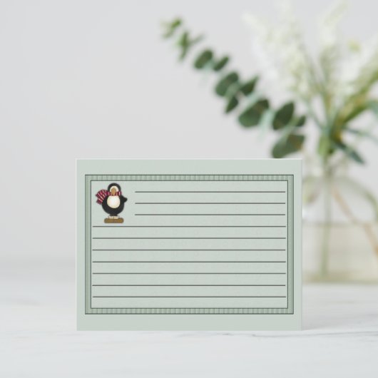 KerstPenguin Recipe Notecard Briefkaart (Staand voorkant)