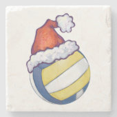 KerstPet Volleyball Stenen Onderzetter (Voorkant)
