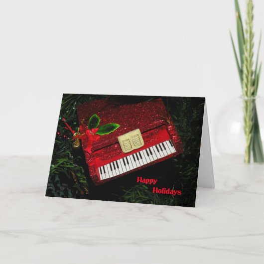 Kerstpiano-Kaart, Prettige feestdagen (Voorkant)