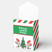 Kerstpickleball-dwergen, aangepaste teksttent bedankdoosjes (Geopend)