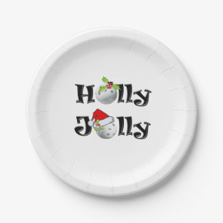 Kerstpickleball Holly Jolly Papieren Bordje