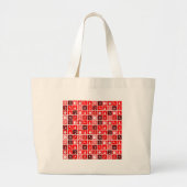 Kerstpictogram Red Squares Holiday Art Klassiek Grote Tote Bag (Voorkant)