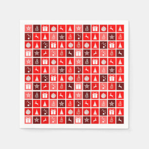 Kerstpictogram Red Squares Holiday Art Klassiek Servet
