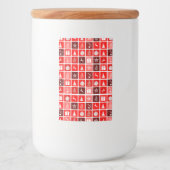 Kerstpictogram Red Squares Holiday Art Klassiek Voedselcontainer Etiket (Voorkant)
