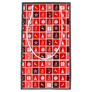 Kerstpictogram Rode Vierkanten Vakantiekunst Klass Klein Cadeauzakje