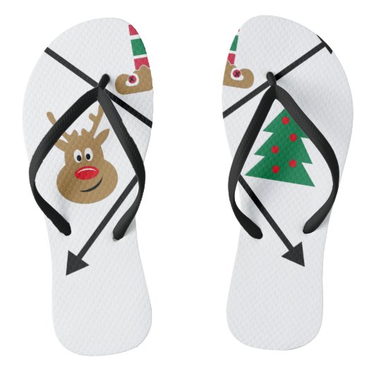 kerstpictogrammen teenslippers (Voetbed)