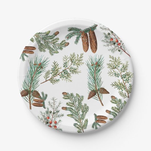 kerstpijnbomen met naaldbeschermer papieren bordje (Voorkant)