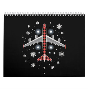 Kerstpiloot met geruite vliegtuigtrui kalender