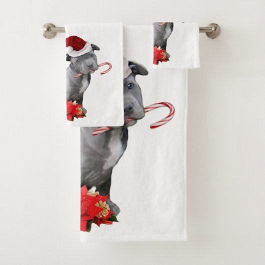 kerstpincl-puppy-set van badhanddoeken bad handdoek (Insitu)