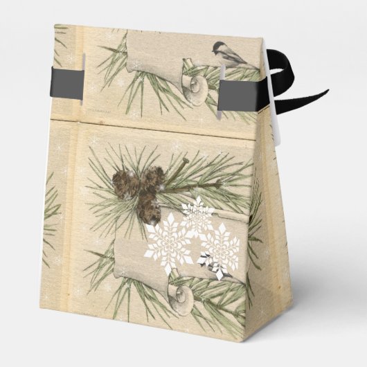 kerstPinconen, Snowflakes, Beetjes, Vierbox Bedankdoosjes (Achterkant)