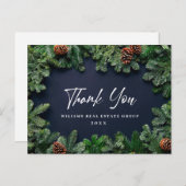 Kerstpine Cones Corporate Dank je feestdag Briefkaart (Voorkant / Achterkant)