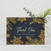 Kerstpine Cones Corporate Rustic Holiday Bedankkaart (Staand voorkant)