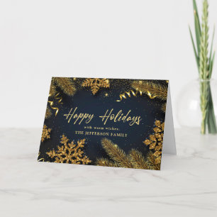 Kerstpine Cones Rustic Greeting Feestdagen Kaart