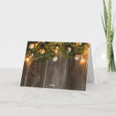 Kerstpine Cones Rustic Greeting Feestdagen Kaart (Achterkant)