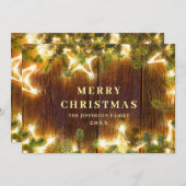 Kerstpine Cones Rustic Greeting Feestdagenkaart (Voorkant / Achterkant)