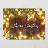 Kerstpine Cones Rustic Greeting Feestdagenkaart (Voorkant / Achterkant)