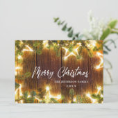 Kerstpine Cones Rustic Greeting Feestdagenkaart (Staand voorkant)