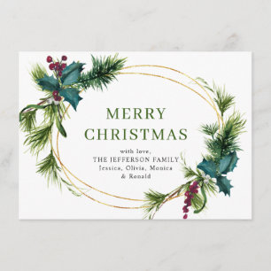 Kerstpine Cones Rustic Greeting Feestdagenkaart