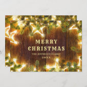 Kerstpine Cones Rustic Greeting Feestdagenkaart (Voorkant / Achterkant)