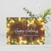 Kerstpine Cones Rustic Greeting Feestdagenkaart (Staand voorkant)