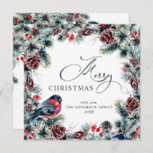 Kerstpine Cones Rustic Greeting Feestdagenkaart (Voorkant / Achterkant)