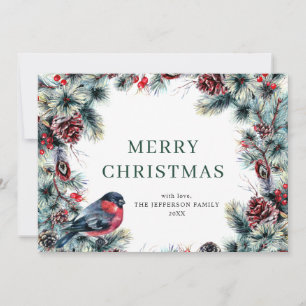 Kerstpine Cones Wreath Rustic Greeting Feestdagenkaart