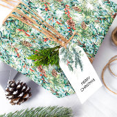 kerstpine en bessen cadeaupapier