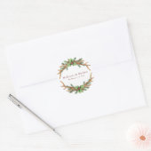 Kerstpine en Deer Antlers bruiloft Ronde Sticker (Envelop)