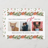 Kerstpine en Poinsettias - vrolijk (Voorkant / Achterkant)