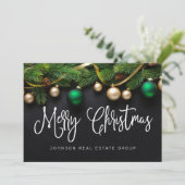 kerstpine-structuur Merry-kerst Feestdagenkaart (Staand voorkant)