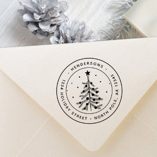Kerstpine — Terug naar retouradres Rubberstempel