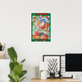 KERSTPINGOËN NEEMT NOTITIES EN CONTROLEERT HEM TWE POSTER (Thuiskantoor)