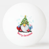 kerstpingpong Ball Gnome met Gift (Achterkant)