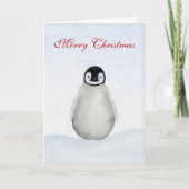 Kerstpinguïn Aquarelkaart Kaart (Voorkant)