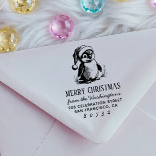 Kerstpinguïn Baby Penguin Santa Hat Zelfinktende Stempel