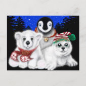 Kerstpinguïn baby Polar beer Seal Pup Briefkaart (Voorkant)