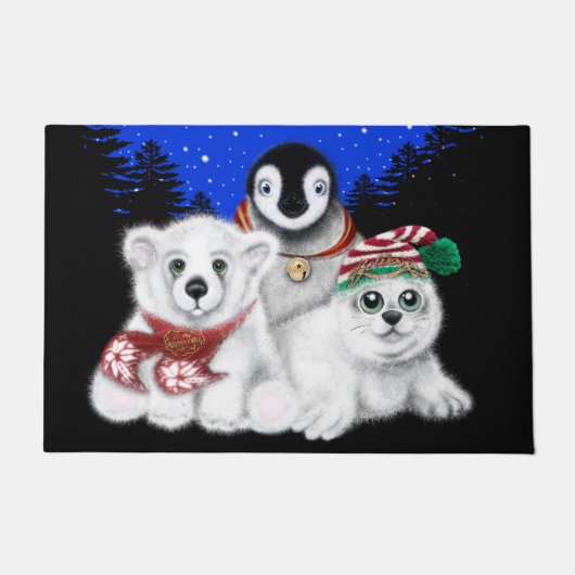 Kerstpinguïn baby Polar beer Seal Pup Deurmat (Voorkant)