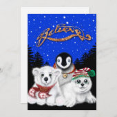 Kerstpinguïn baby Polar beer Seal Pup Feestdagenkaart (Voorkant / Achterkant)