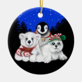 Kerstpinguïn baby Polar beer Seal Pup Keramisch Ornament (Voorkant)