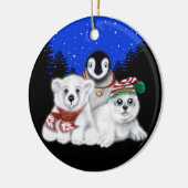 Kerstpinguïn baby Polar beer Seal Pup Keramisch Ornament (Links)