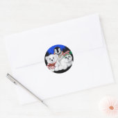 Kerstpinguïn baby Polar beer Seal Pup Ronde Sticker (Envelop)
