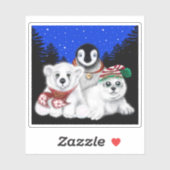 Kerstpinguïn baby Polar beer Seal Pup Sticker (Vel)