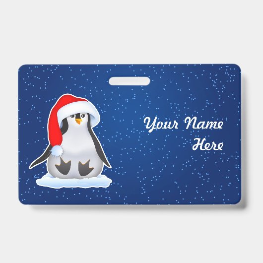 Kerstpinguïn Badge (Voorzijde)