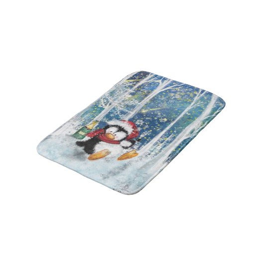 Kerstpinguïn badmat (Gekanteld)