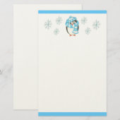Kerstpinguïn briefpapier (Voorkant / Achterkant)
