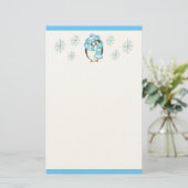 Kerstpinguïn briefpapier (Staand voorkant)