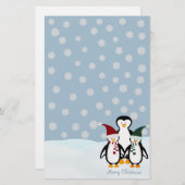 Kerstpinguïn, Briefpapier (Voorkant / Achterkant)