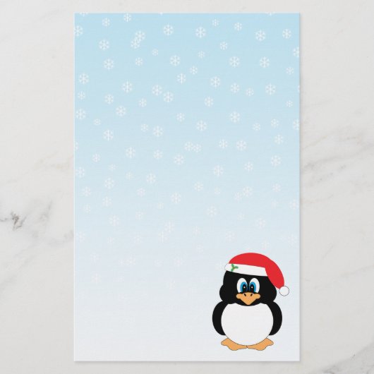 kerstpinguïn briefpapier (Voorkant)