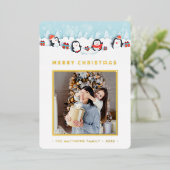 Kerstpinguin Cadeau Joy | FOLIE KAART (Staand Voorkant)