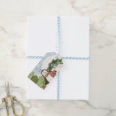 Kerstpinguïn Cadeaulabel (Met Touw)